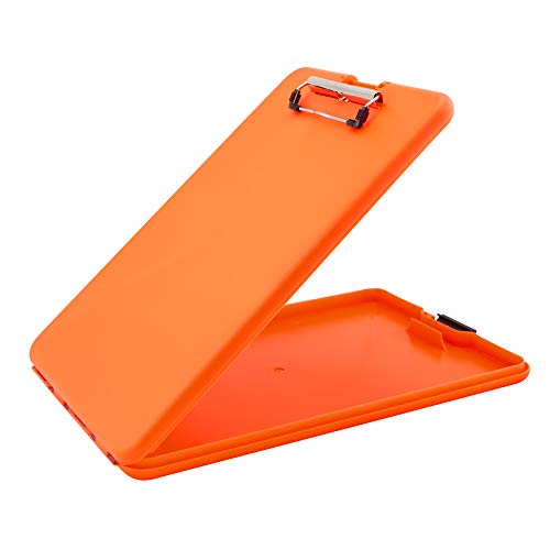 Saunders Bright Orange SlimMate Plastic Storage Clipboard – Letter Size Form Holder. Ergonomic Recordkeeping Clipboard for Professionals. Stationery Supplies