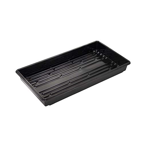 Yield Lab 10 x 20 Inch - 4X Thick Heavy Duty - Seed Starter and Plant Germination Black Plastic Propagation Tray (10Pack) - No Holes, Horticulture Growing Equipment