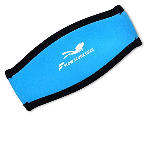 Flow Scuba Gear - Neoprene Cover for Dive and Snorkel Mask Strap (Blue)