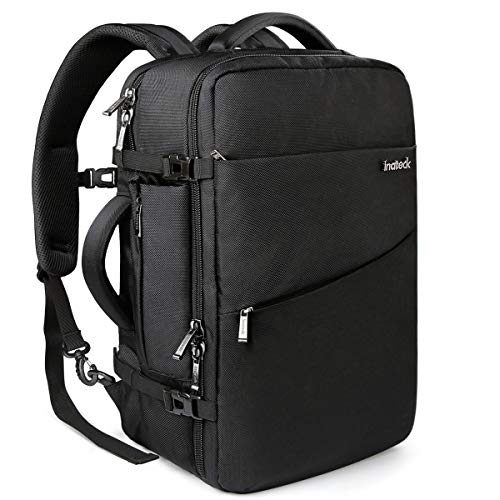 Inateck 40L Travel Backpack, Flight Approved Carry on Backpack Hand Luggage, Anti-Theft Business Laptop Rucksack Large Daypack Weekender Bag for 17'' Laptop - Black