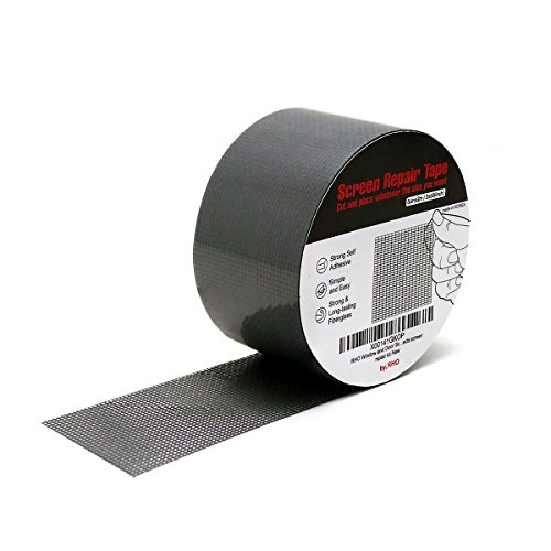 by.RHO 2'x105' Screen Repair Kit. 3-Layer Strong Adhesive & Waterproof Ideal for Covering up Holes and Tears Instantly. Screen Repair Tape for Window and Door Screen. Fiberglass Cloth Mesh.