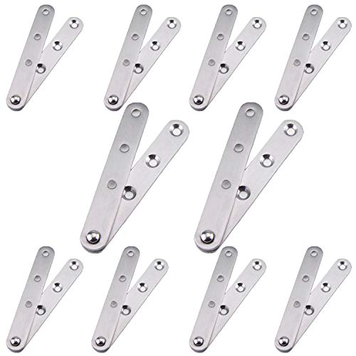 Gizhome 10 Pack 360 Degree Rotatable Door Pivot Hinges, Stainless Steel Drawer Window Door Fittings - 60 mm/2.36 in