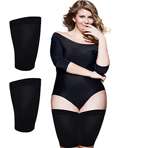 Thigh Slimmer Shapers For Women - Thigh Compression Sleeve To Help Tone Thighs - Slimming Thigh Wraps For Flabby Thighs - Helps Shape Upper Thighs Ideal Slimming Thigh Weight Loss - ( Black )