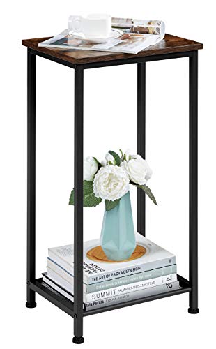 EKNITEY Nightstand/End Table, Space Saving Side Table, High and Narrow Entryway Table Telephone Table w/Storage Shelf for Living Room, Bedroom and Office