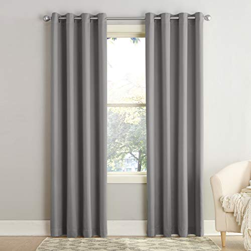 Sun Zero 50969 Barrow Energy Efficient Grommet Curtain Panel, 54' x 84', Gray