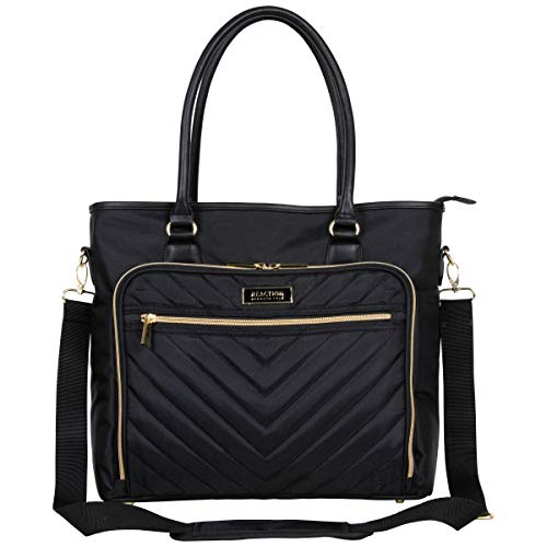 Kenneth Cole Reaction Chelsea Quilted Chevron 15' Laptop & Tablet Business Tote With Removeable Shoulder Strap, Black