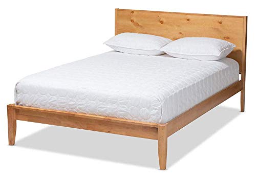 Baxton Studio Marana Modern and Rustic Natural Oak and Pine Finished Wood King Size Platform Bed