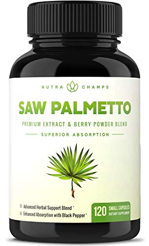 Saw Palmetto Supplement for Prostate Health [Extra Strength] 600mg Complex with Extract, Berry Powder & Herbs - Supports Healthy Urination Frequency, DHT Blocker & Hair Loss Prevention - 120 Capsules