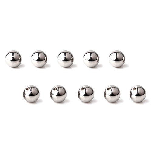 Ruifan 3mm Externally Threaded 316L Surgical Steel Replacement Balls Body Jewelry Piercing Barbell Parts for Lip Eyebrow Tongue Belly Navel Nose Nipple Ring 16G Pack of 10