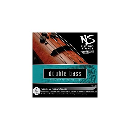 D'Addario NS Electric Traditional Bass String Set, 3/4 Scale, Medium Tension