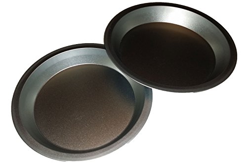 Two 9 inch Pie Pans a Heavy weight steel none stick bakeware set with even heating (Standard version)