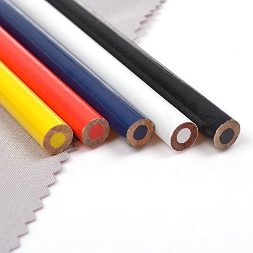 Cuziss 5 Pcs Assorted Colors Pencil Sewing Mark, Tailor's Marking and Tracing Tools (Blue Red Black White Yellow)