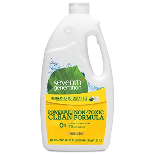 Seventh Generation Dishwasher Detergent Gel Soap, Lemon Scent, 42 Oz. Bottles, Pack of 6, (Packaging May Vary)