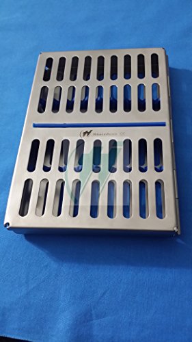 French Steel Autoclave Dental Surgical Sterilization Cassette Tray for 10 Instruments (Hti Brand)