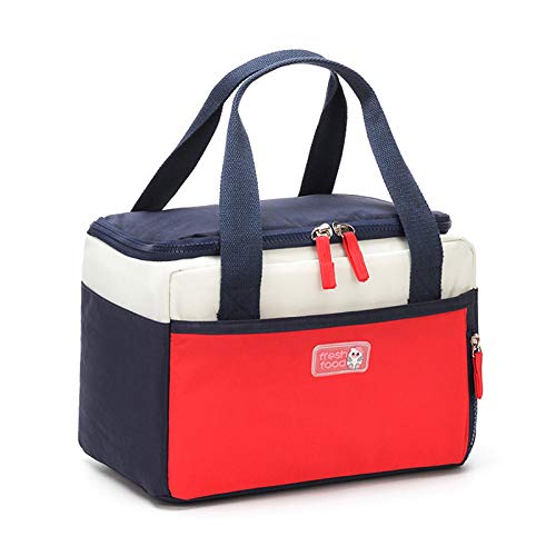 Women's/Men's Insulated Lunch Bag-Office School Outdoor Picnic Beach Reusable Heat And Fresh Lunch Box-Leakproof Cool Tote Bag-Red