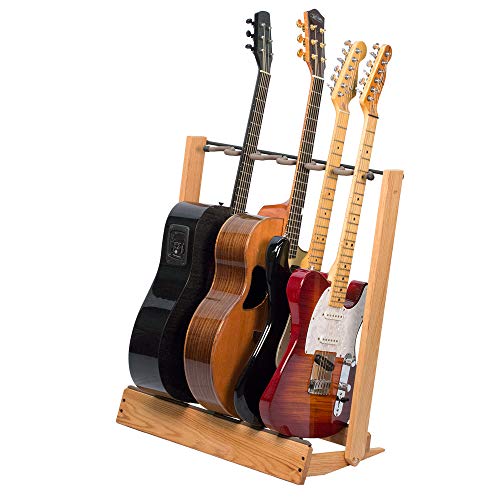 Guitar Stand for 6 Electric or Bass,or 3 Acoustic Guitars – Stand Accessories for Home or Studio - Keeps Musical Instruments Safe without Hard Cases