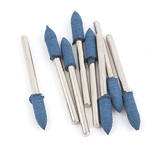 LDEXIN 36pcs 3mm Shank 4mm Cone Head Rubber Polishing Mounted Point Wheel Bit Blue