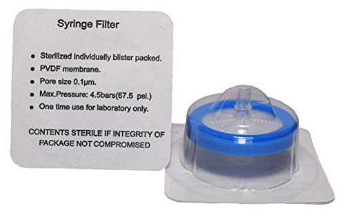 ADVANGENE Syringe Filter Sterile. PVDF, 0.1 Micron 30mm Blue (30/pk)