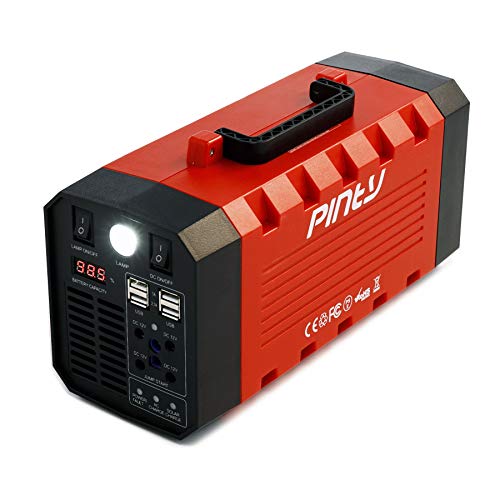 Pinty Portable Uninterrupted Power Supply 500W, Rechargeable Generator Power Source with AC Inverter, USB, DC 12V Outputs for Outdoors and Indoors, UPS Battery Backup