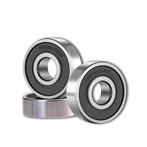 ［3 Pack］6204-2RS Ball Bearings – Bearing Steel and Double Rubber Sealed Miniature Deep Groove Ball Bearings for Electric Motor (20mm x 47mm x 14mm)