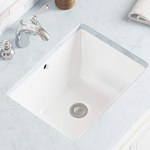 MR Direct U1611-W White Undermount Porcelain Bathroom Sink