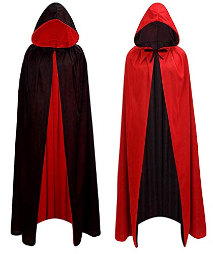 BiBOSS Halloween Hooded Cloak Unisex Reversible Witch Cape Halloween Cosplay Costumes Cape Cloak