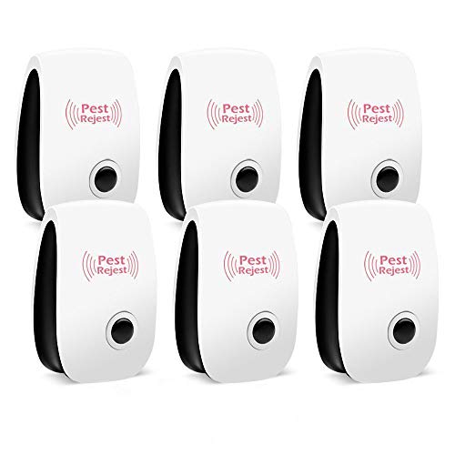 Ultrasonic Pest Repeller 6 Pack,Upgraded Electronic Pest Repellent Plug in Indoor Pest Control for Insects, Mosquito, Mouse, Cockroaches, Rats, Bug, Spider, Ant, Human and Pet Safe