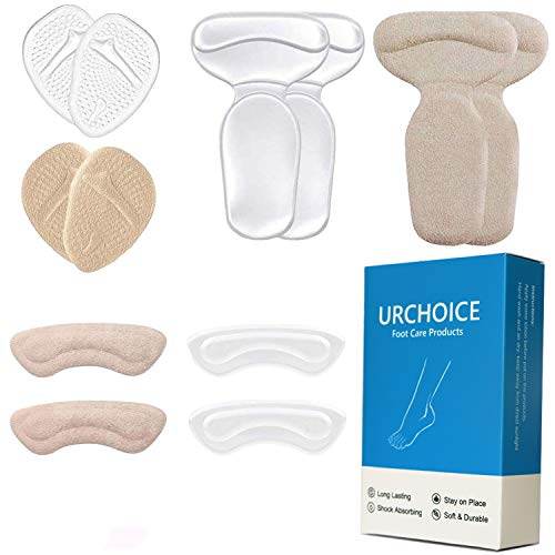 Heel Cushion Inserts - Metatarsal Pads & Heel Cushion Pads & Reusable Soft Shoe Inserts Self-Adhesive Foot Care Protector Grips Liners for Womens - Heel Pain Relief Bunion Callus Blisters- 6 Pairs