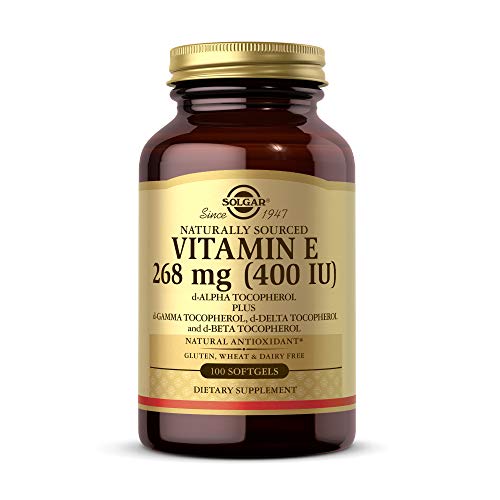 Solgar Vitamin E 268 MG (400 IU) Mixed (d-Alpha Tocopherol & Mixed Tocopherols), 100 Softgels - Supports Immune System & Skin Nutrition - Natural Antioxidant - Gluten Free, Dairy Free - 100 Servings