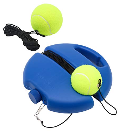 SIMSIMY Tennis Trainer Rebounder Ball, Self Practice Tennis Training Equipment for Sport Exercise, Solo Tennis Trainers Baseboard Tool with 2 Balls and 1 Trainer Base for Beginners Kids Adults