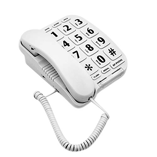 HePesTer P-011 Large Button Corded Phone for Elderly with Amplified Speakerphone Works in Power Outage for SOS Emergency
