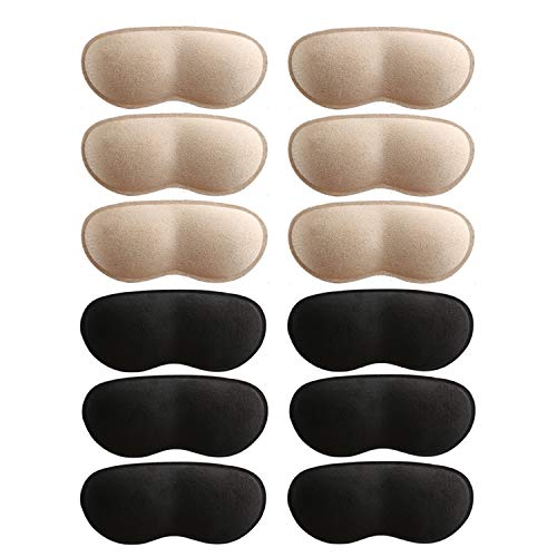6 Pairs Heel Grips for Men and Women, Self-Adhesive Heel Cushion Inserts Prevent Heel Slipping, Rubbing, Blisters, Foot Pain, and Improve Shoe Fit
