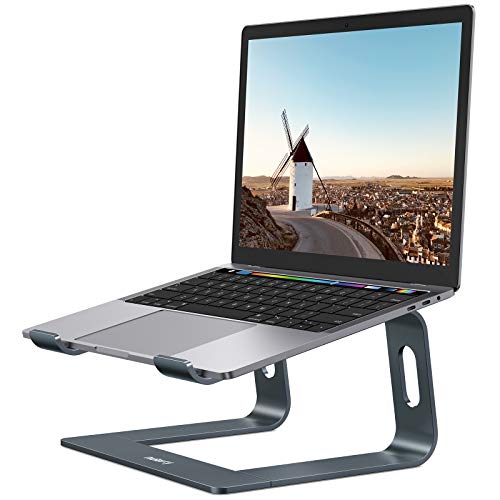 Nulaxy Laptop Stand, Ergonomic Aluminum Laptop Mount Computer Stand, Detachable Laptop Riser Notebook Holder Stand Compatible with MacBook Air Pro, Dell XPS, Lenovo More 10-15.6' Laptops - Space Gray