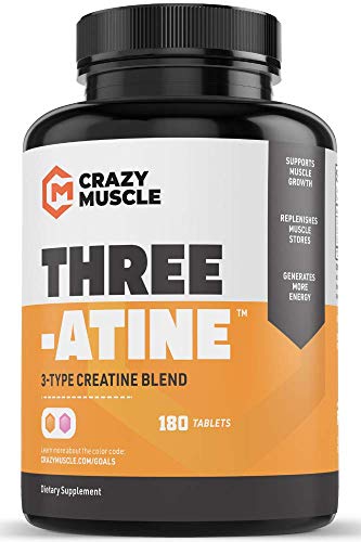 Creatine Pills (2 Month Supply) 5,000mg Per Serving - 180 Creatine Tablets (Better Than creatine Capsules) - Muscle Gain Supplement with 5g of Creatine Monohydrate, Pyruvate + AKG - Optimum Strength