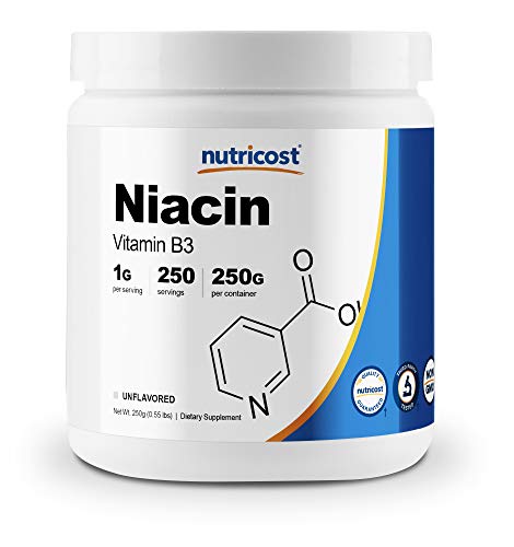 Nutricost Niacin Vitamin B3 Powder 250 Grams - 1G Per Serving - Pure Vitamin B3 (Niacin) Powder