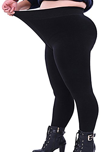 Seawhisper Womens Leggings Black Leggings for Women Plus Size Cotton Thick Tights 2XL 18W