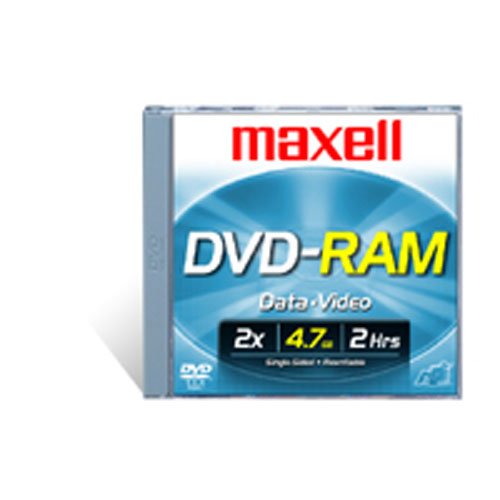 Maxell DVD-RAM47 DISC 4.7GB Rewritable DVD-RAM Disc for Video, 3 Pack