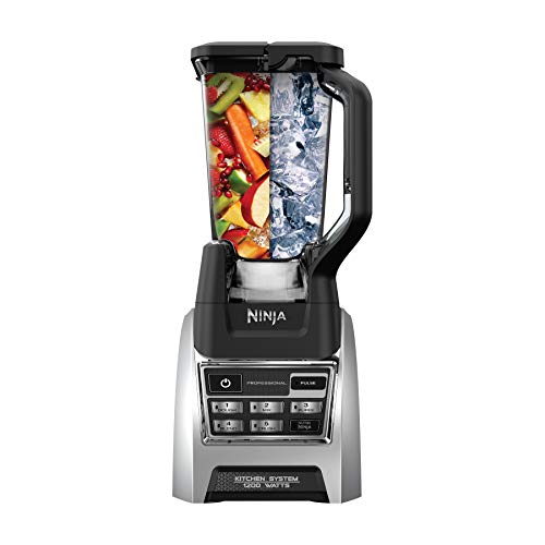 Ninja BL685 Professional Kitchen System 1200-watts with Auto-iQ, Powerful Blending, with 64 oz, Food Processor Bowl, 72 oz. Total Crushing Pitcher, and Single Serve, Black and Silver