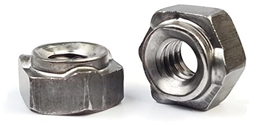 Hex Weld Nuts Steel Long Pilot 3 Projections - UNC Coarse Sizes - Qty 100 (3/8'-16)
