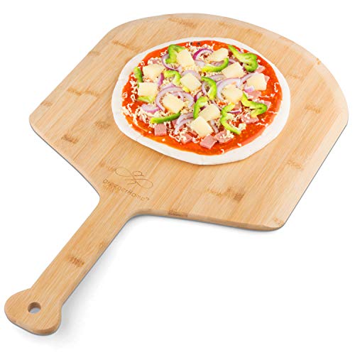 Pizza Peel - 16 inch - Large - Paddle - Spatula Premium Restaurant Grade Bamboo - 9″ Handle -Lightweight Easy to Use for Professional Homemade Pizza -The Pizza Peel Wood is 100% Natural Oil Finished
