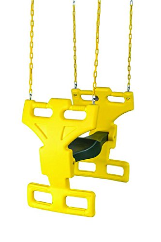 CREATIVE CEDAR DESIGNS Multi Child Glider Swing, Yellow & Green, One Size