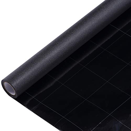 VELIMAX Static Cling Total Blackout Window Film Privacy Room Darkening Window Tint Black Window Cover 100% Light Blocking No Glue (17.7 x 78.7 inches)