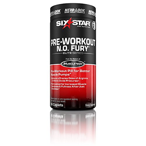 Six Star Pro Nutrition Elite Series Pre Workout N.O. Fury, Nitric Oxide Booster (60 caplets)