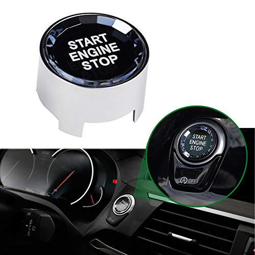 lanyun for bmw button crystal engine start stop switch ignition button fit F or G chassis code bmw F30 F10 F20 F22 F32 F15 F48 G30 G01 accessories with OFF button（silver）