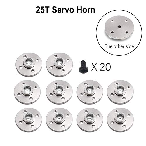 10Pcs Servo Horn Metal Aluminum 25T Silvery Servo Disc for Robot Mechanical Claw Rc Car Helicopter Mg945 Mg995 Mg996