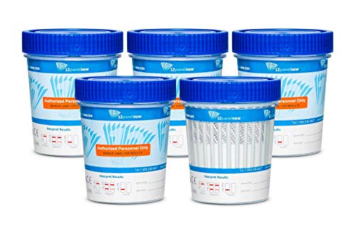 [10 Pack]12 Panel Cups with AMP, BAR, BUP, BZO, COC, MDMA, MET (MaMP), MTD, OPI, OXY, TCA, and THC, Multi Panel Urine Drug Test, Temperature Strips Included