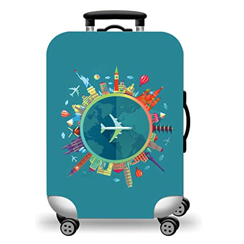 WUJIAONIAO Travel Luggage Cover Spandex Suitcase Protector Washable Baggage Covers (S (for 18-20 inch luggage), Go Travel)