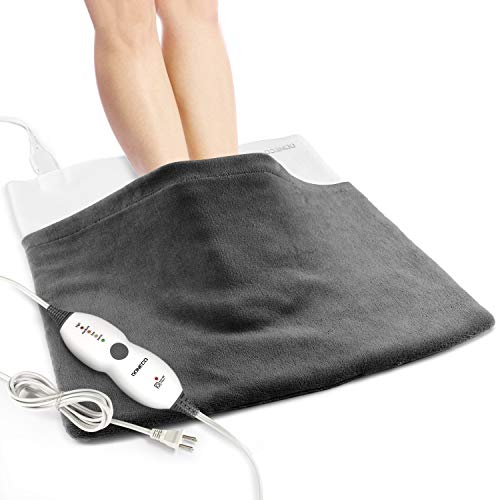 DONECO King Size Heating Pad（22' x 22'）, Electric Foot Warmer with 4 Temperature Settings and Fast-Heating Technology - Extra Large for Feet, Back, Waist，Shoulders, Legs and Other Large Muscle Groups