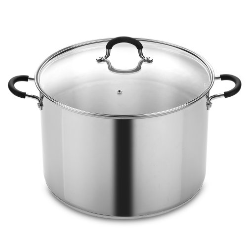 Cook N Home 20 Stainless Steel Saucepot with Lid Quart Stockpot, QT, Silver