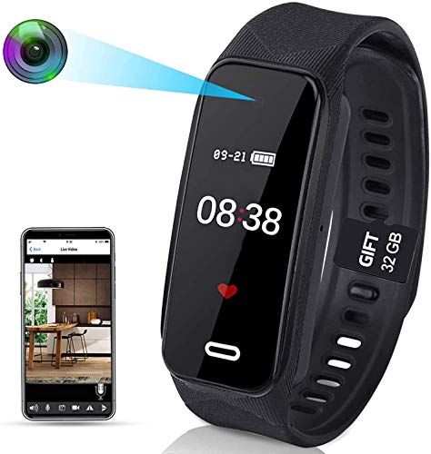 Watch Hidden Camera - WiFi Spy Camera - Body Camera 1080p HD Wearable Mini Spy Camera with 32GB Memory for Business Conference, Investigation and Security
